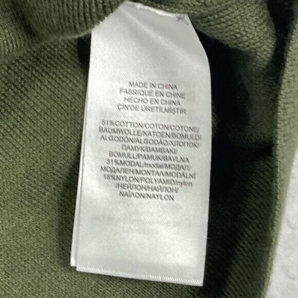 Lauren Ralph Lauren Sweater Dress Women XXS Green V Neck Flutter Sleeve Midi New - Picture 13 of 13